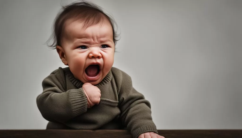 bebê irritado